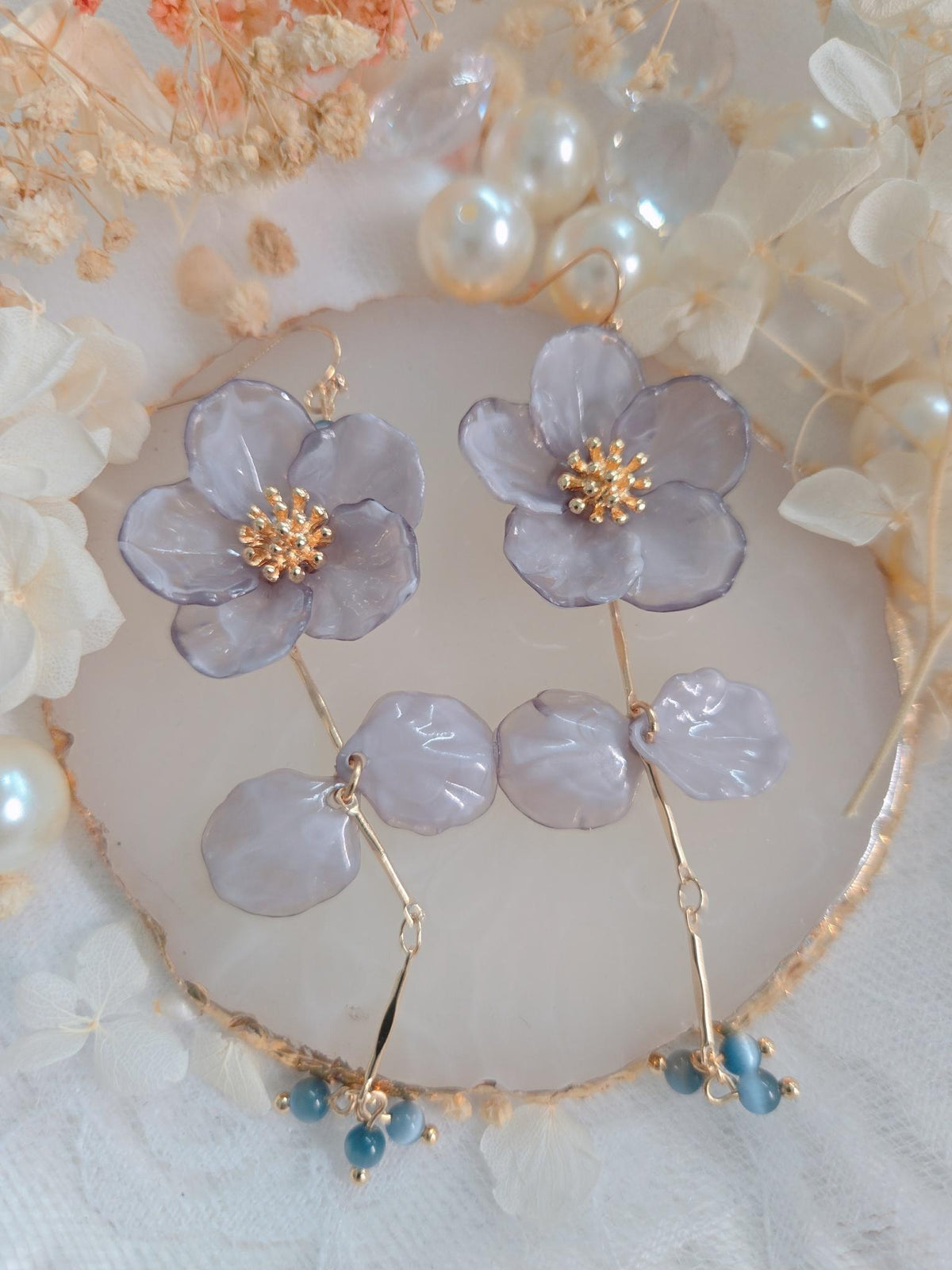 Dainty Flower Drop Earrings