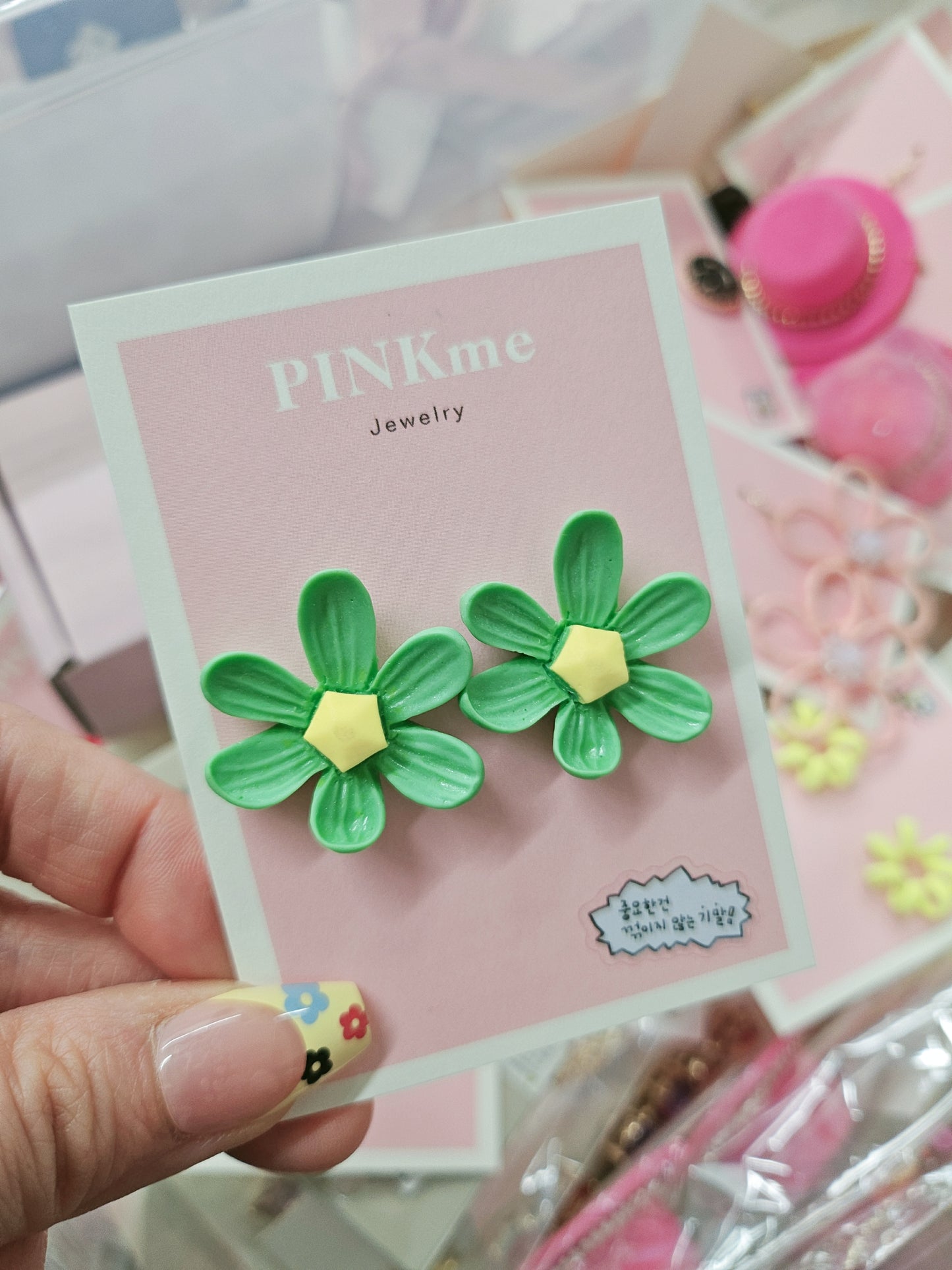 Flower 2 Tone Stud Earring - Cute and Lovely Style