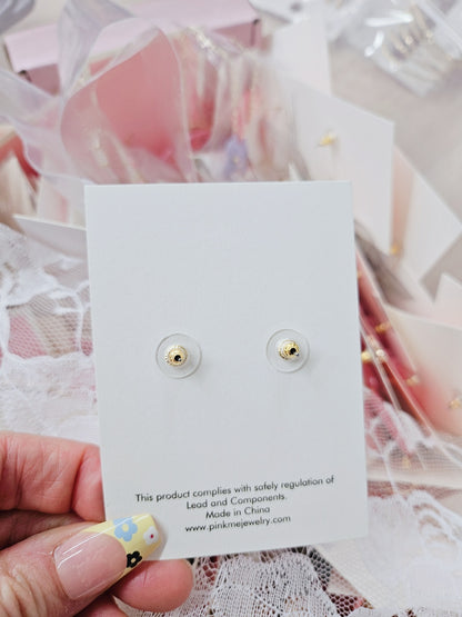 Flower 2 Tone Stud Earring - Cute and Lovely Style