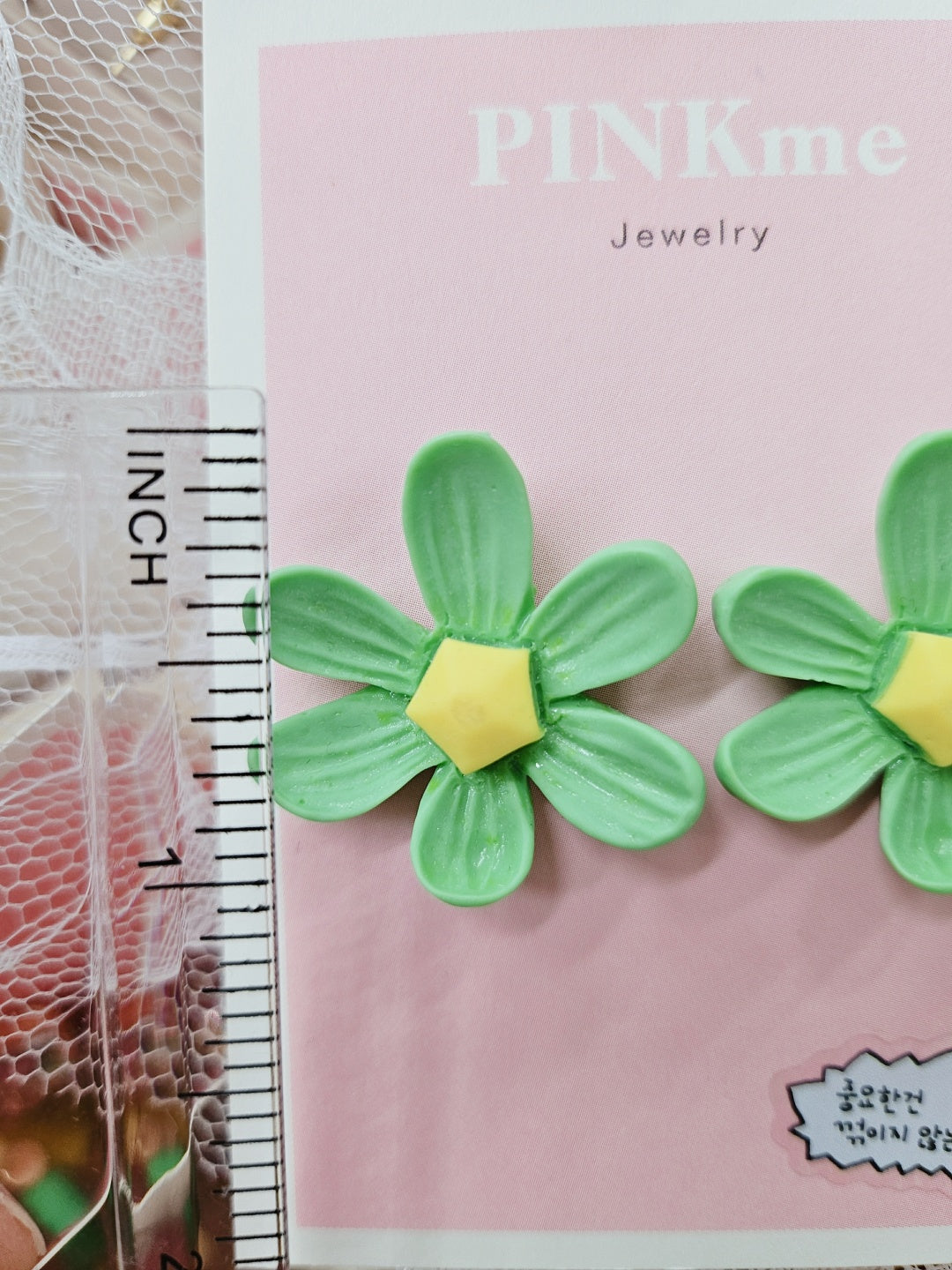 Flower 2 Tone Stud Earring - Cute and Lovely Style