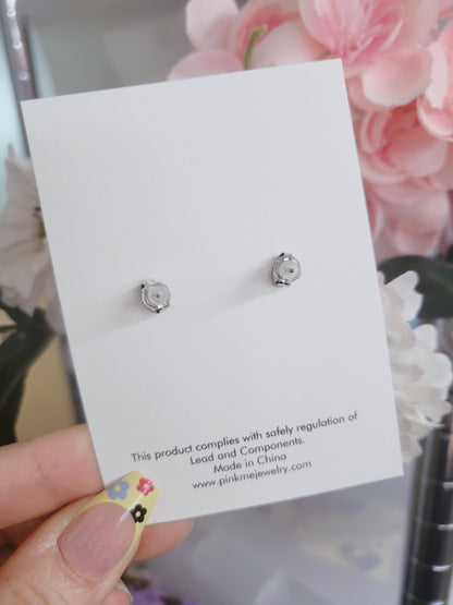 Pink Heart Stud Earring