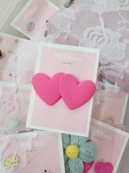 Pink Heart Stud Earring