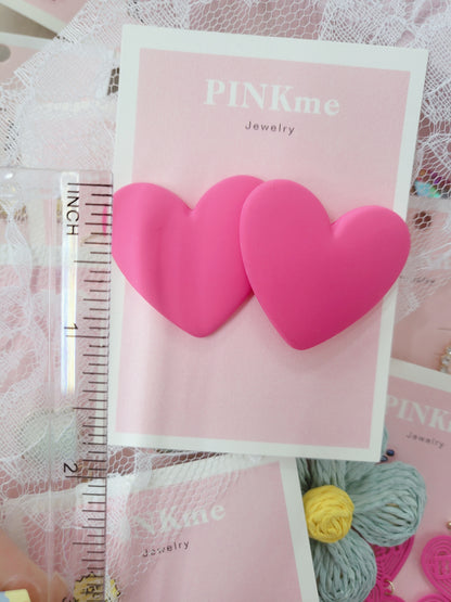 Pink Heart Stud Earring