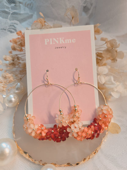 Round Flower Bead Lovely 2" Dangle Earring