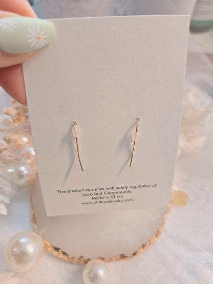 Round Flower Bead Lovely 2" Dangle Earring