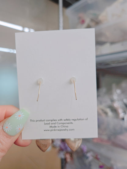 Heart Pin Stone Dangle Earring