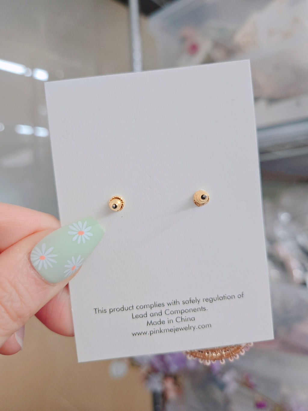 Pink Beaded Teardrop Earrings