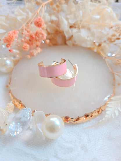 Pink Gold Hoop Small 1.8" Earring