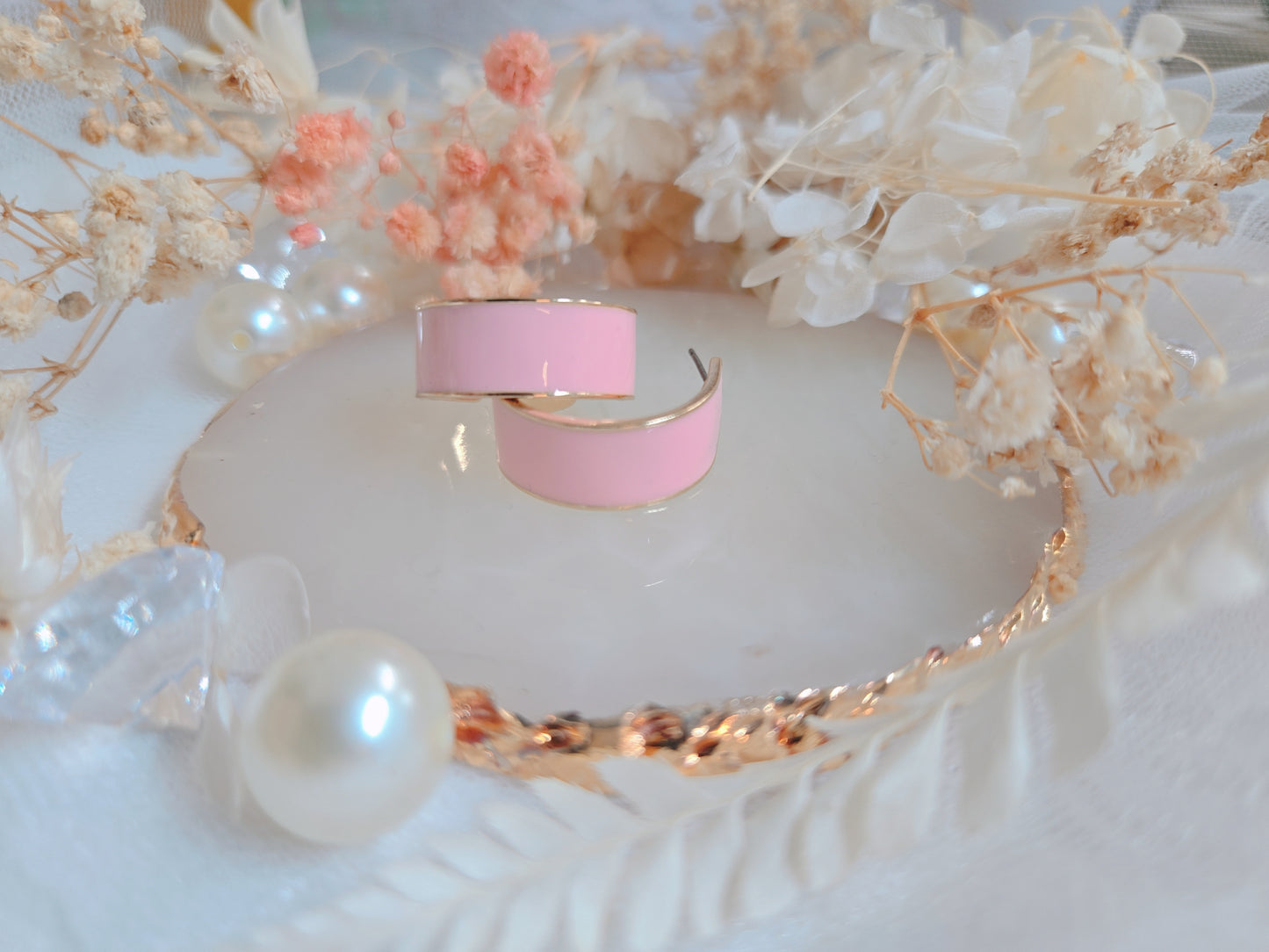 Pink Gold Hoop Small 1.8" Earring