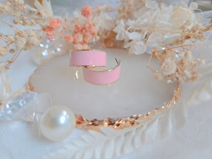 Pink Gold Hoop Small 1.8" Earring