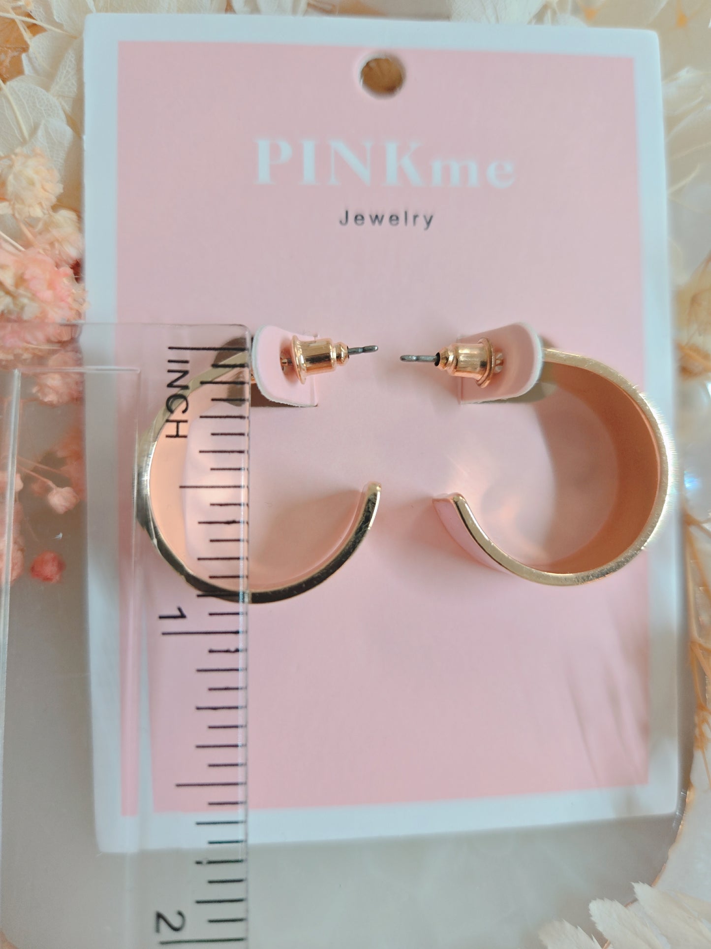Pink Gold Hoop Small 1.8" Earring