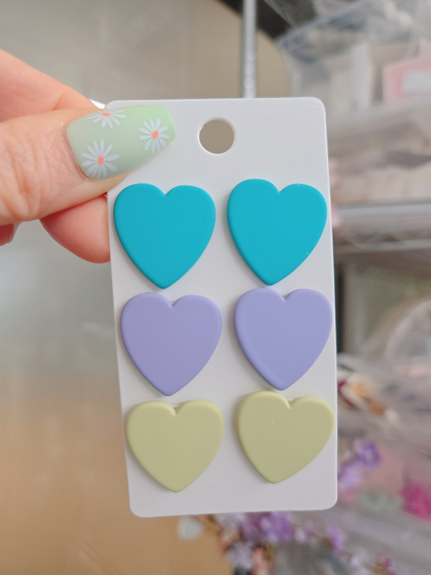 3 Set Heart Stud Earring