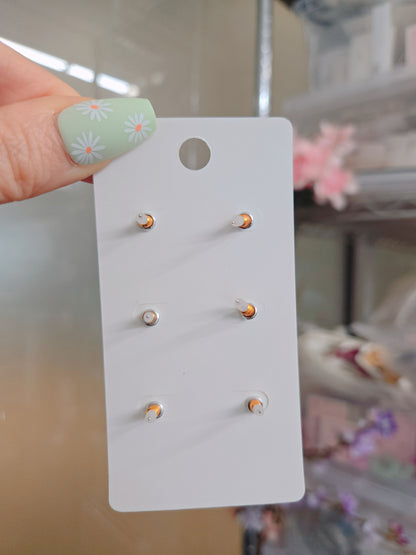 3 Set Heart Stud Earring