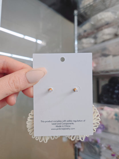 Gold Blue White Straw Style Flower Drop Earring