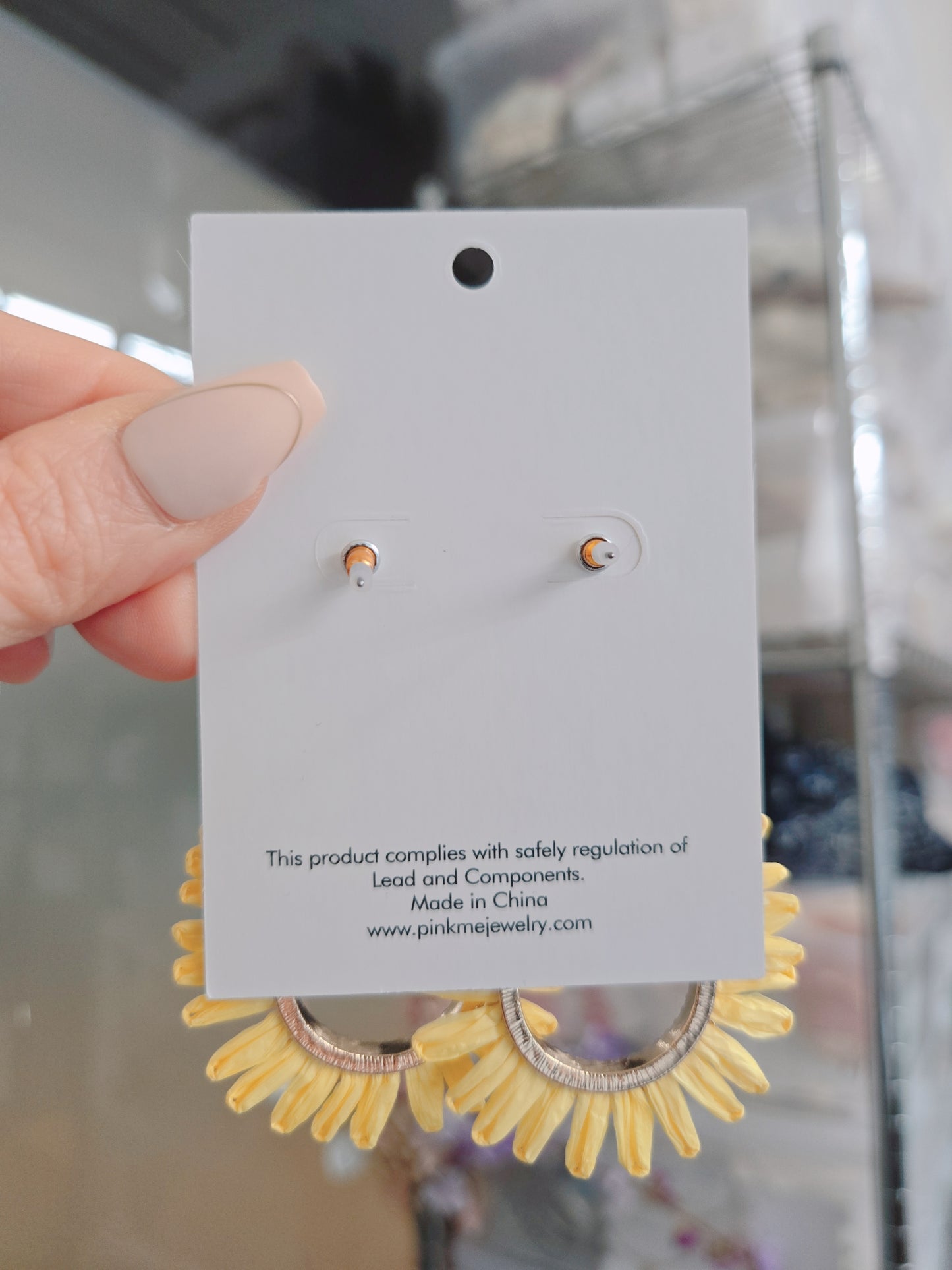 Gold Color Yellow Leaf Drop Earring