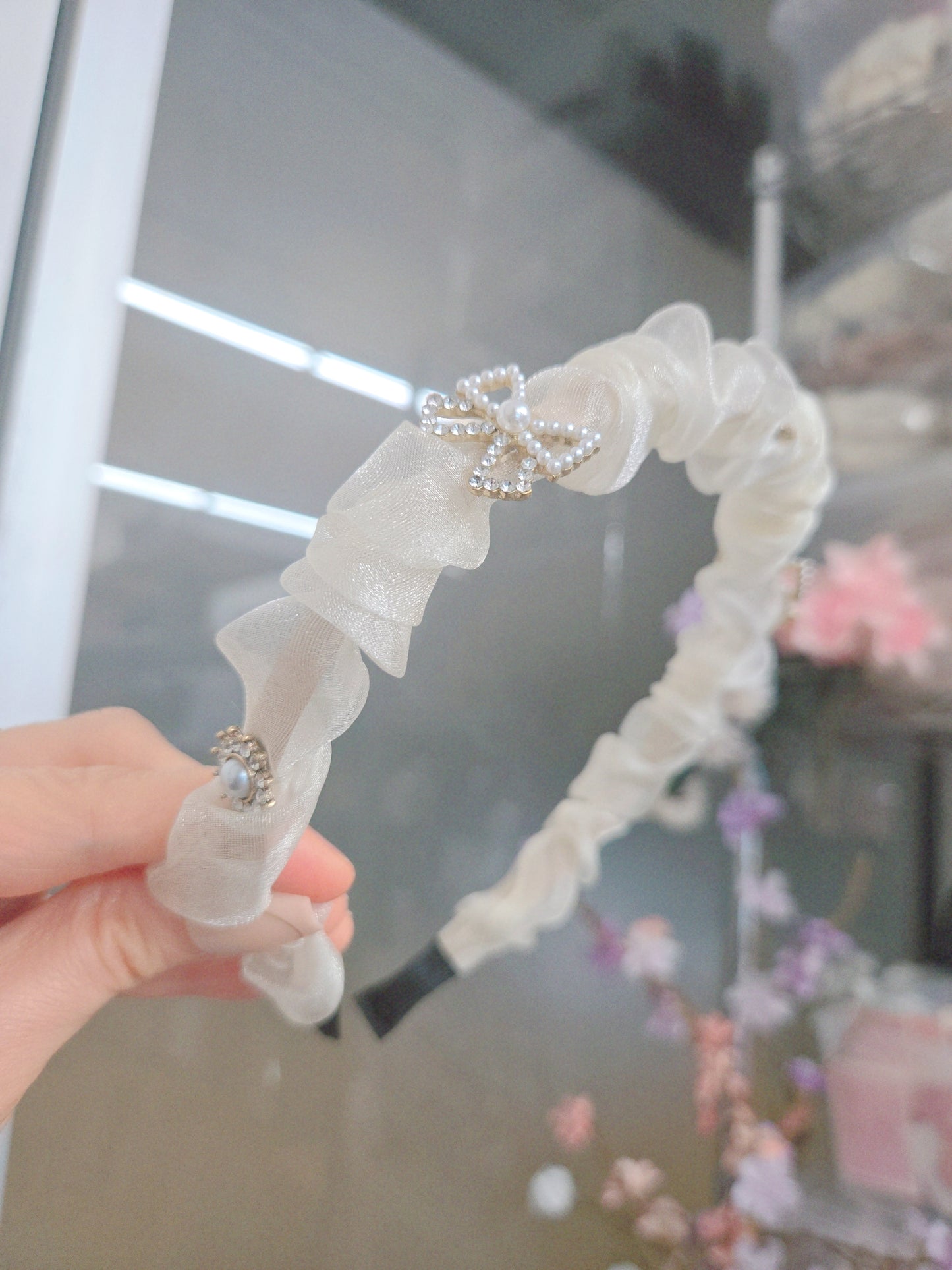 Cubic Stone Ribbon Princess Hairband