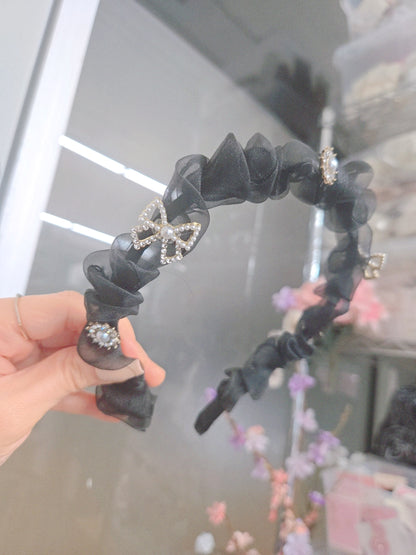 Cubic Stone Ribbon Princess Hairband