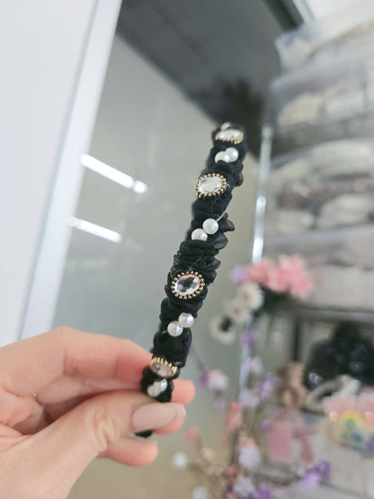 Stone Black Pearl Princess Hairband