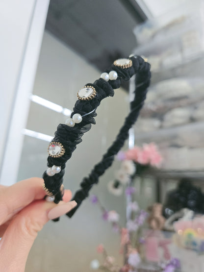 Stone Black Pearl Princess Hairband