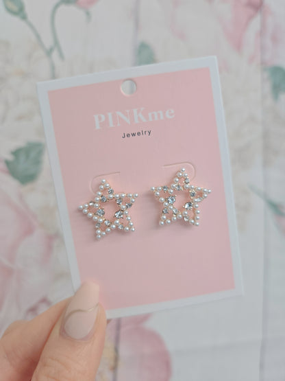 Star Pearl Stone Stud Earring