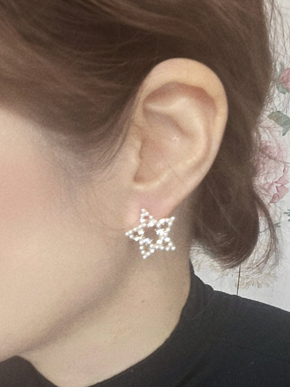 Star Pearl Stone Stud Earring