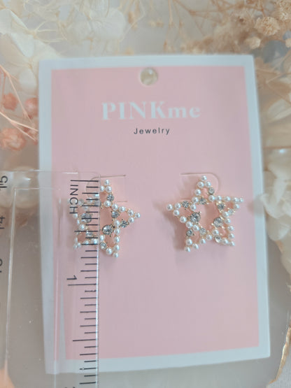 Star Pearl Stone Stud Earring