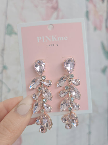 Pink Stone Bling 2.5" Drop Earring