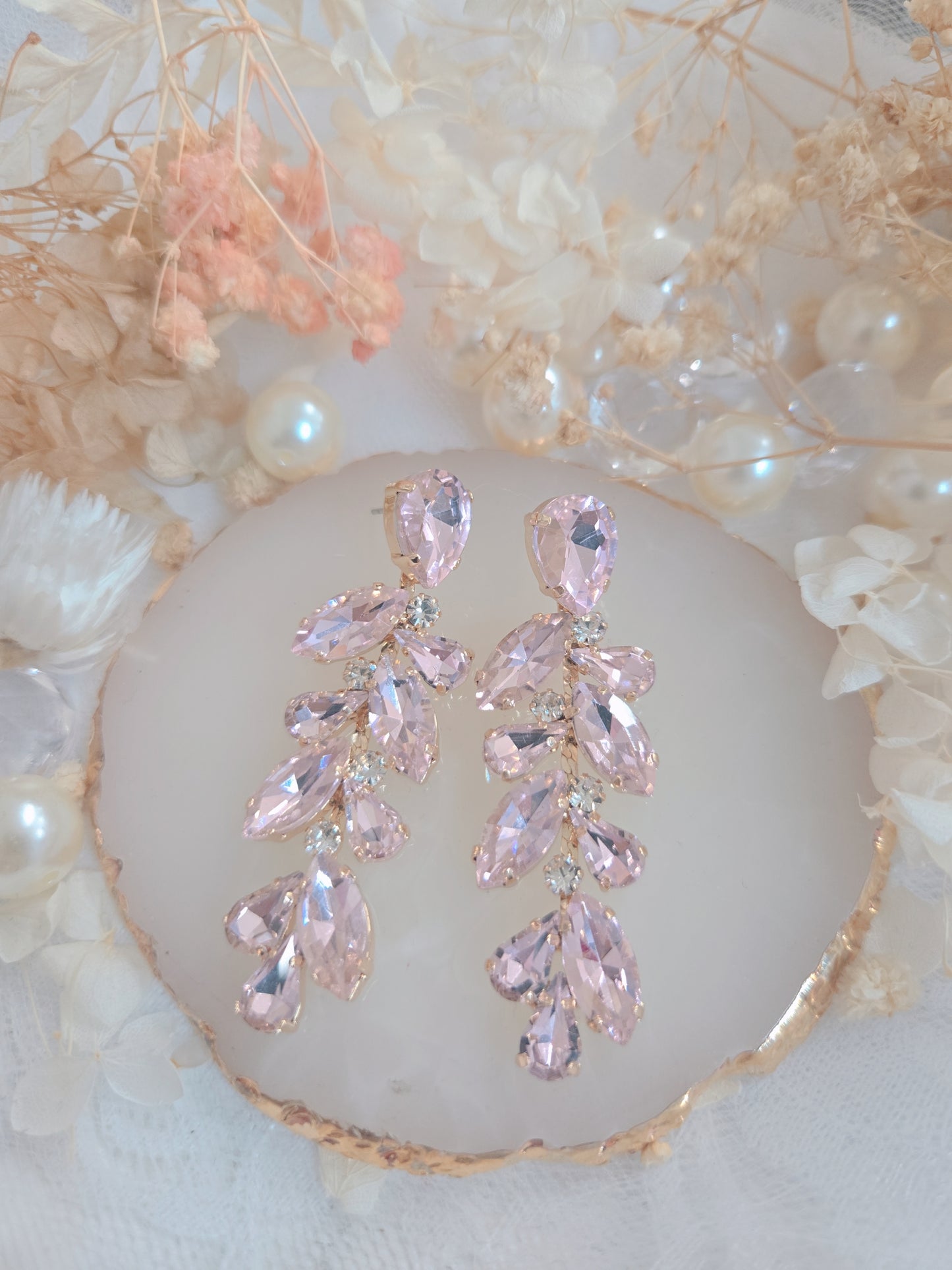 Pink Stone Bling 2.5" Drop Earring