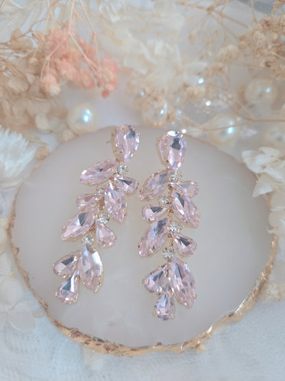 Pink Stone Bling 2.5" Drop Earring