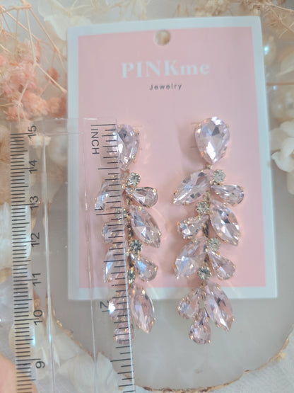 Pink Stone Bling 2.5" Drop Earring
