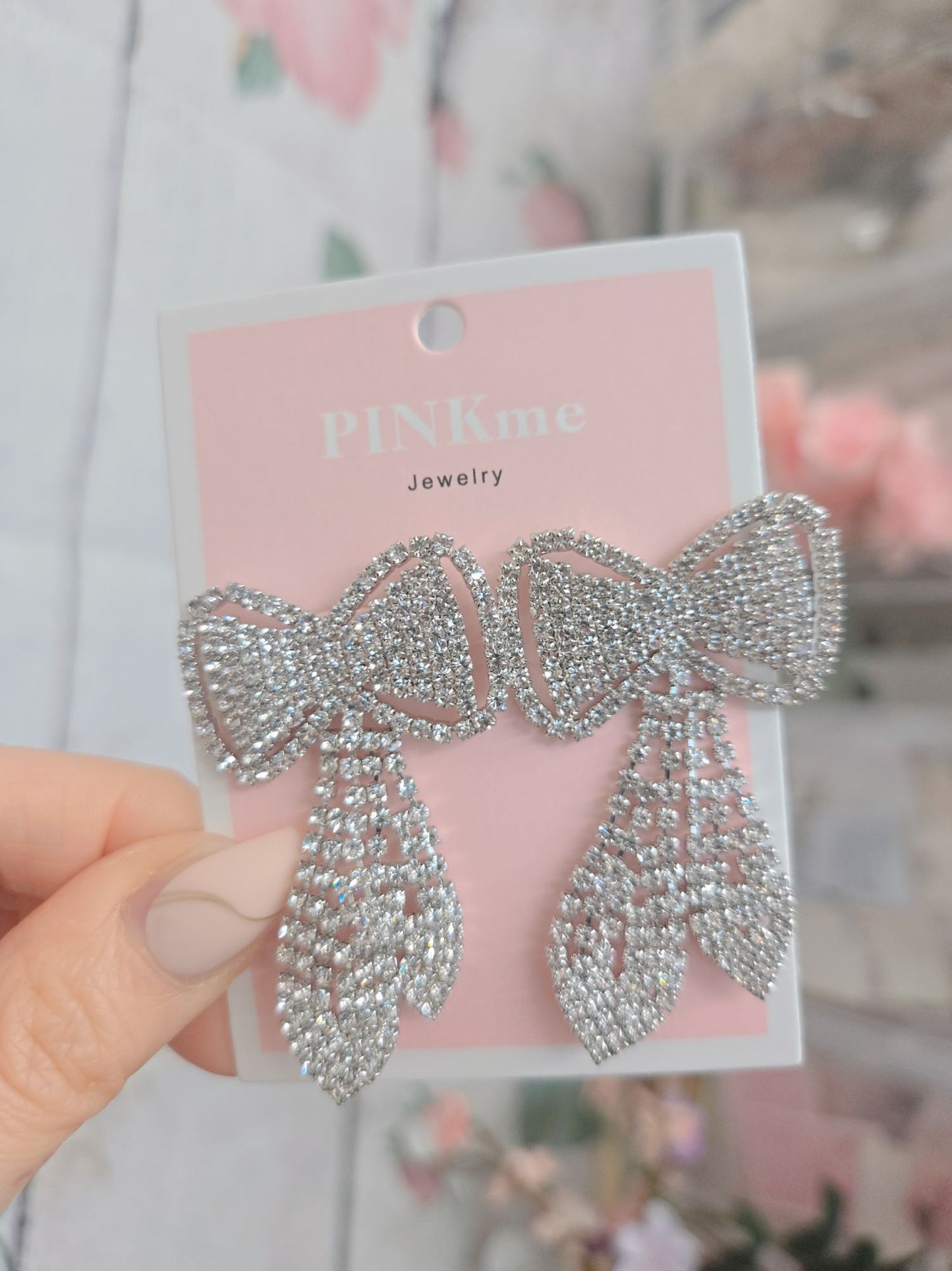Ribbon Bling Bling Drop Earring