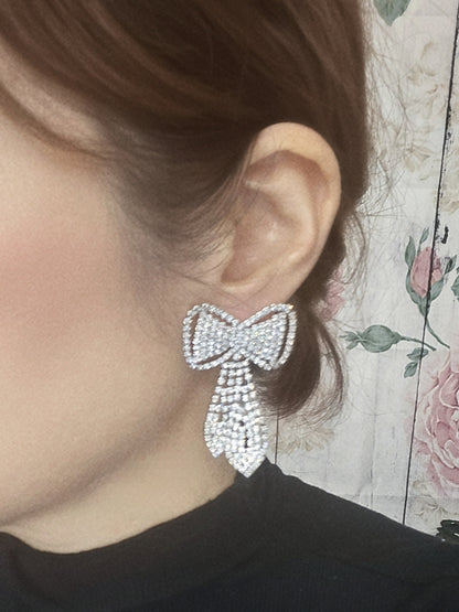 Ribbon Bling Bling Drop Earring