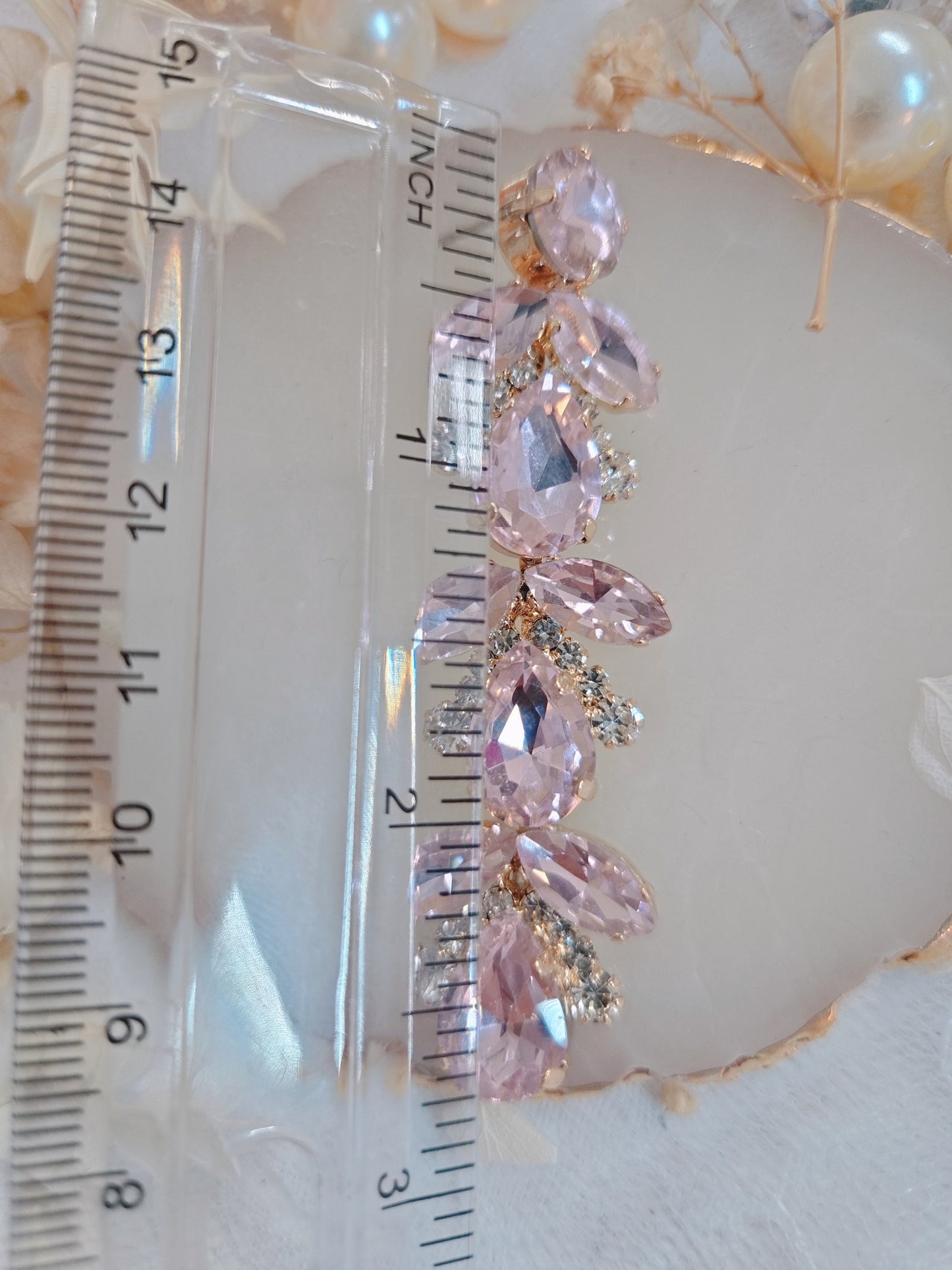 Pink Stone Bling 2.75" Drop Earrings