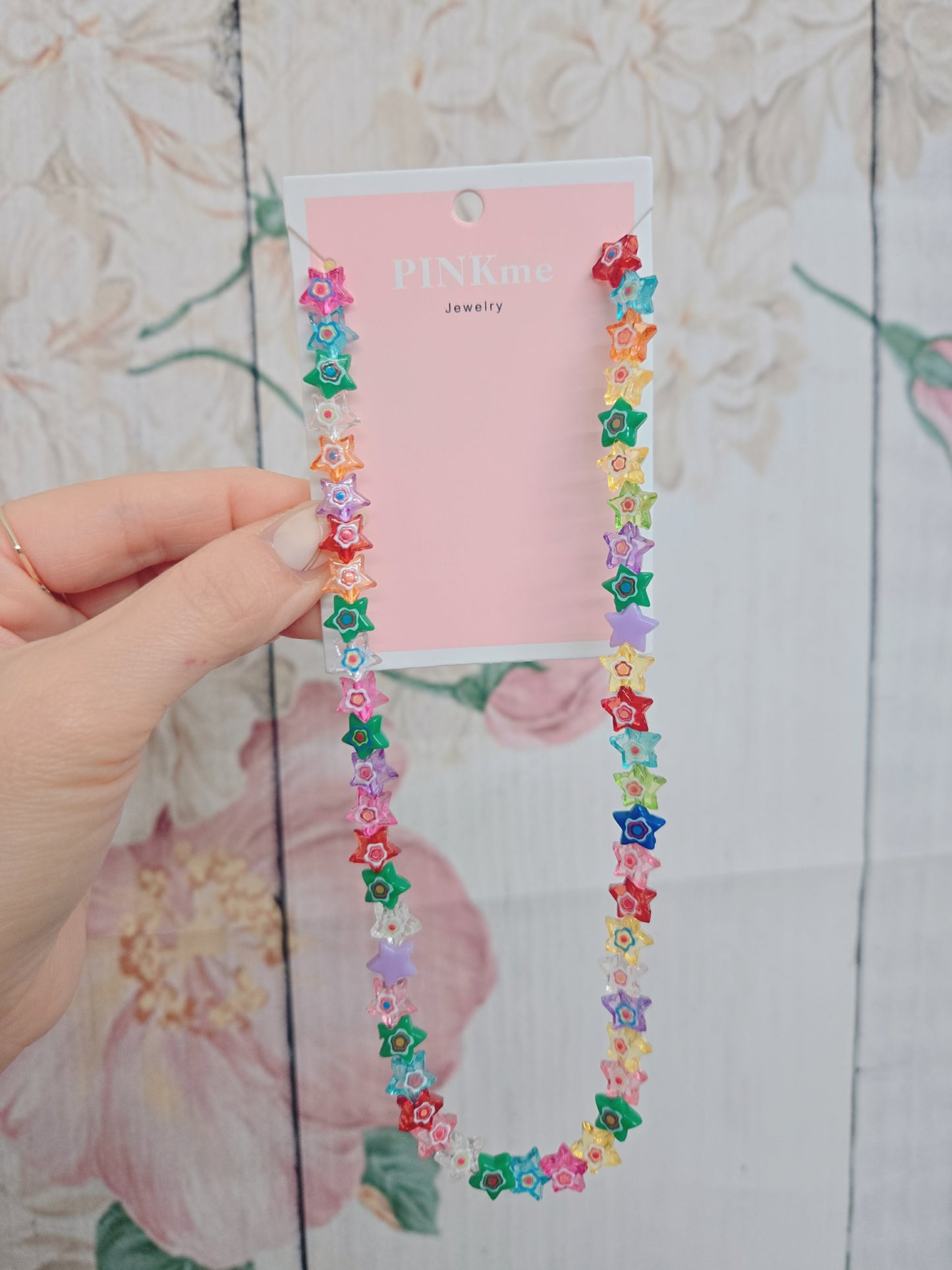 Multi Color Star Gold Chain Necklace