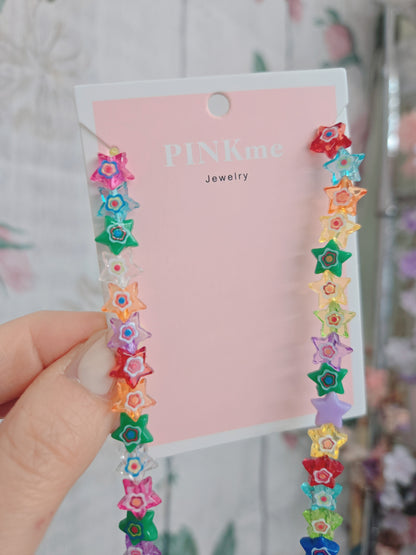 Multi Color Star Gold Chain Necklace