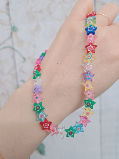 Multi Color Star Gold Chain Necklace