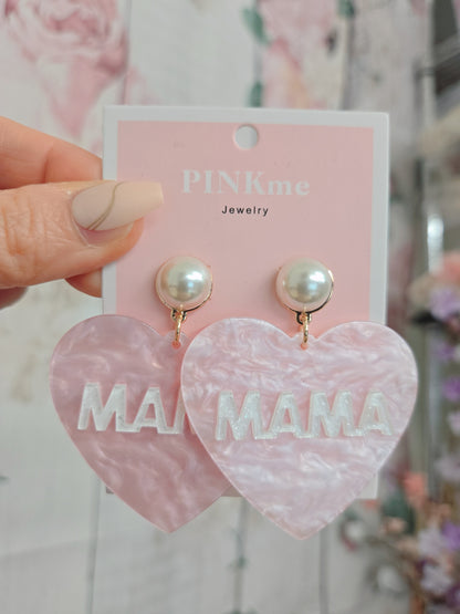 Heart MAMA drop Earring