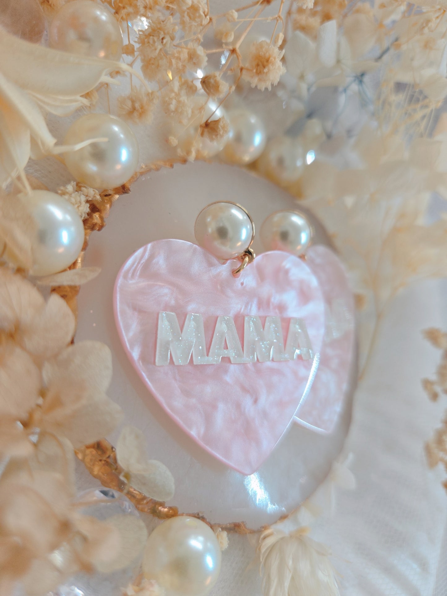 Heart MAMA drop Earring