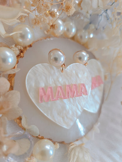 Heart MAMA drop Earring