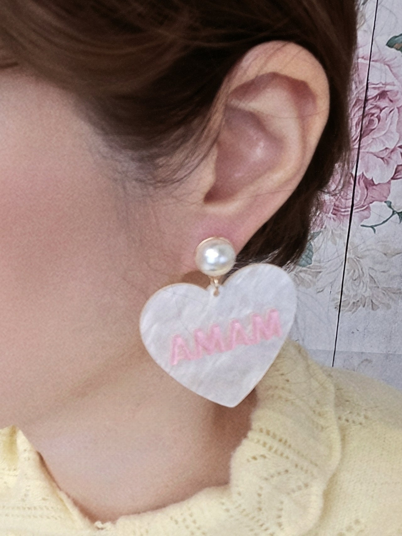 Heart MAMA drop Earring