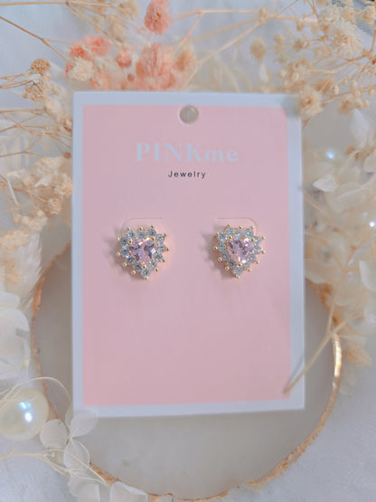 Sterling Silver Post Cubic Zirconia Stone Brass Metal Stud Earrings