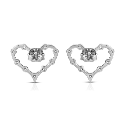 SS071512-Sterling Silver Post Cubic Zirconia Stone Brass Metal Stud Earrings