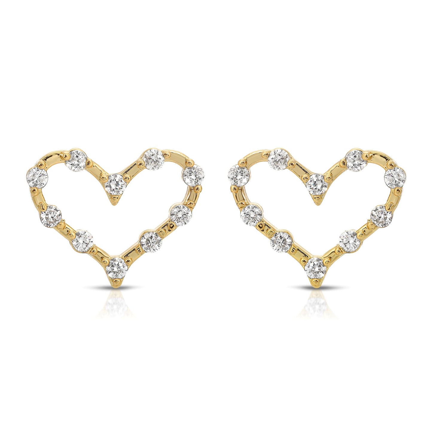 SS071512-Sterling Silver Post Cubic Zirconia Stone Brass Metal Stud Earrings