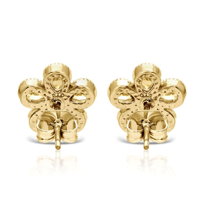 SS071518-Sterling Silver Post Cubic Zirconia Stone Brass Metal Stud Earrings